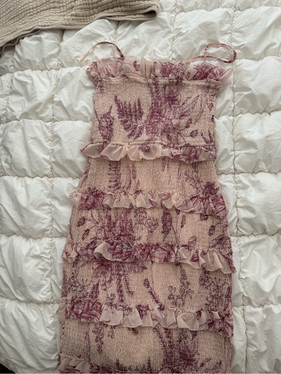 Anthropologie Dresses & Skirts - Anthropologie Blush and Mauve Tiered Smocked Midi Dress
